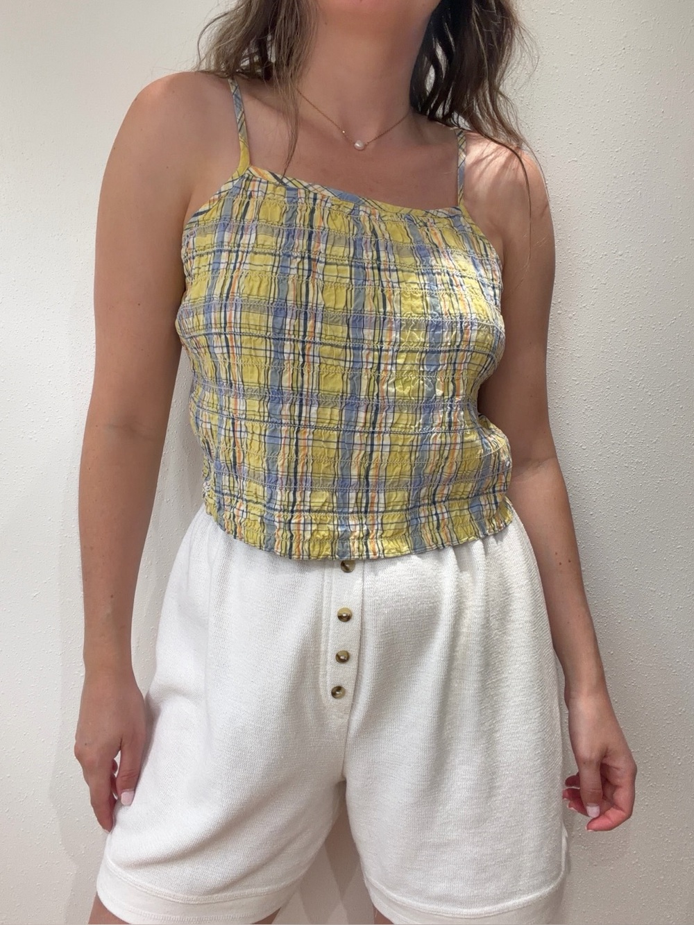 Vintage Plaid Halter Crop Top